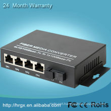 Humanity 10/100 1 fiber 4 ethernet single fiber optic to rj45 media converter